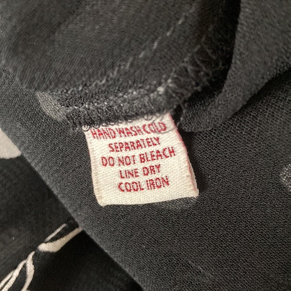 JM Collection Vintage Pre-Loved Black Polka Dot Black Flow Skirt - Picture 8 of 8